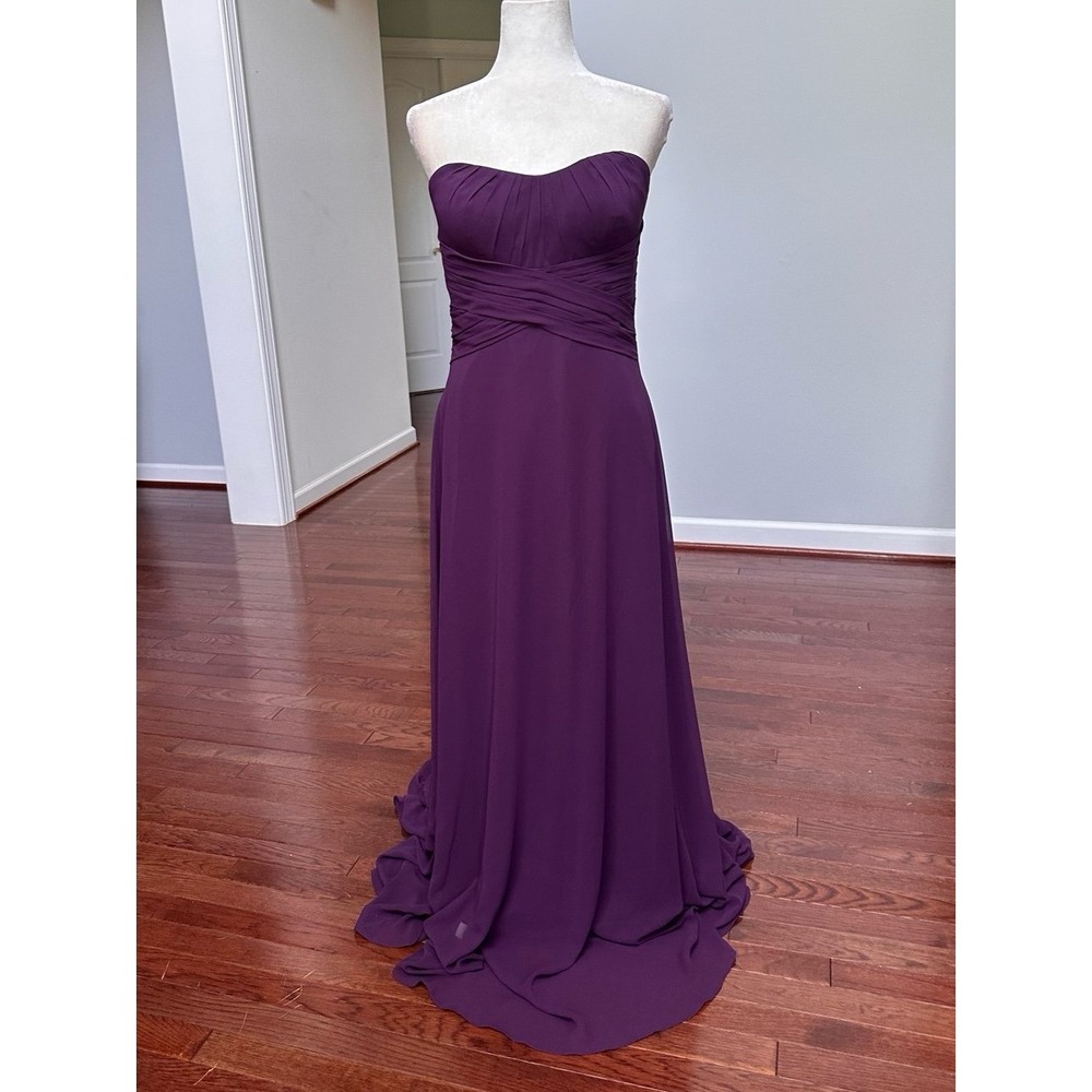 NWT Gather and Gown Simple Elegant Purple Strapless Gown Formal Dress